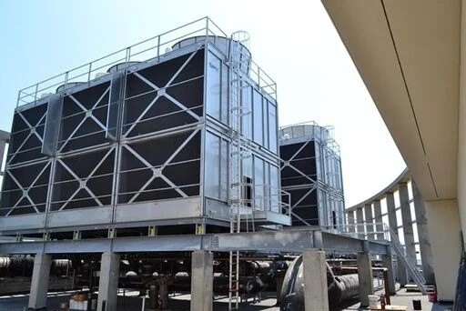 Industrial cooling tower bank